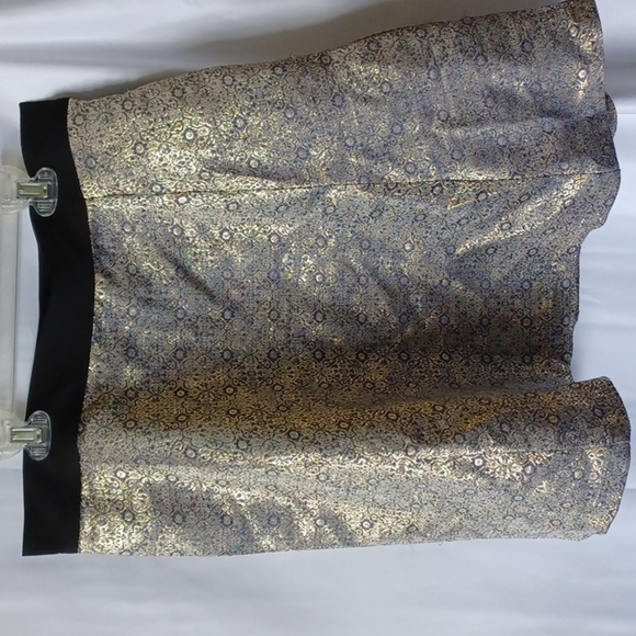 Narciso Rodriguez Metallic Jacquard A-line Skirt, sz 8, pockets, side zip, lined - Picture 1 of 9